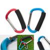 2X Carabiner Hook - 5.4" Large Aluminum D-Style Carry Handle with Sponge for Shopping Bags Handbag Tote Stroller Carrying view 4