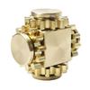 DMaos Fidget Cube Spinner, Linkage 4 Gears Figity Spin Finger Games, Metal Brass with Super Smooth Bearings, Durable Mechanics Romoveable, Small Premium Figit Toy - Gold view 2