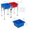 ECR4Kids 2-Station Sand and Water Adjustable Play Table, Sensory Bins, Blue/Red view 2