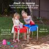 ECR4Kids 2-Station Sand and Water Adjustable Play Table, Sensory Bins, Blue/Red view 3