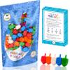 100-Pack Hanukkah Dreidels Multicolor Plastic Chanuka Draydels with English Transliteration, Includes Dreidel Game Instruction Cards view 1