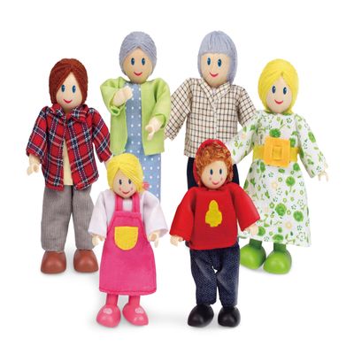 Hape Happy Family Dollhouse Set Award Winning Doll Family Set, Unique Accessory for Kids Wooden Dolls House.