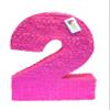 APINATA4U 20" Tall Solid Color Hot Pink Number Two Pinata Second Birthday Party Supplies Decoration Blank Great To Match Your Own Themed Princess Party Tropical Summer 2nd Bday Kids Teens view 1
