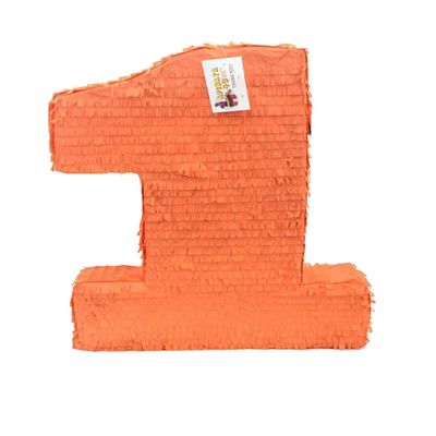 20" Large Solid Orange number One Pinata First Birthday First Birthday