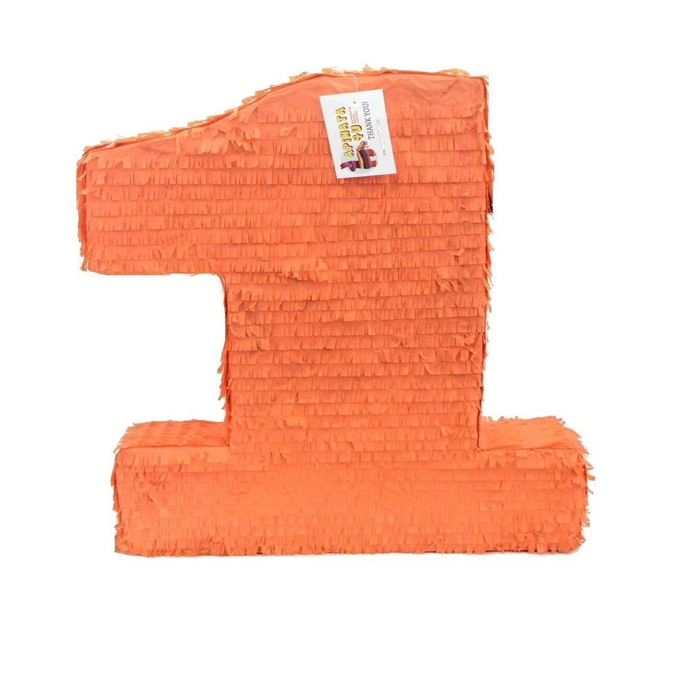 20" Large Solid Orange number One Pinata First Birthday First Birthday