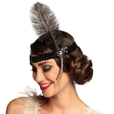 Boland 00620 Charleston Headband, Black, One Size