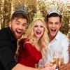 Amosfun HAPPY NEW YEAR Headband Tiara New Years Party Favors Gold Silver Black 12 Pieces view 2