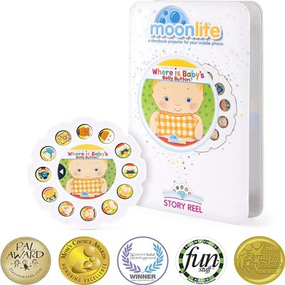 Moonlite Storybook Reels for Flashlight Projector, Kids Toddler | Where is Babys Belly Button | Single Reel Pack Story for 12 Months and Up