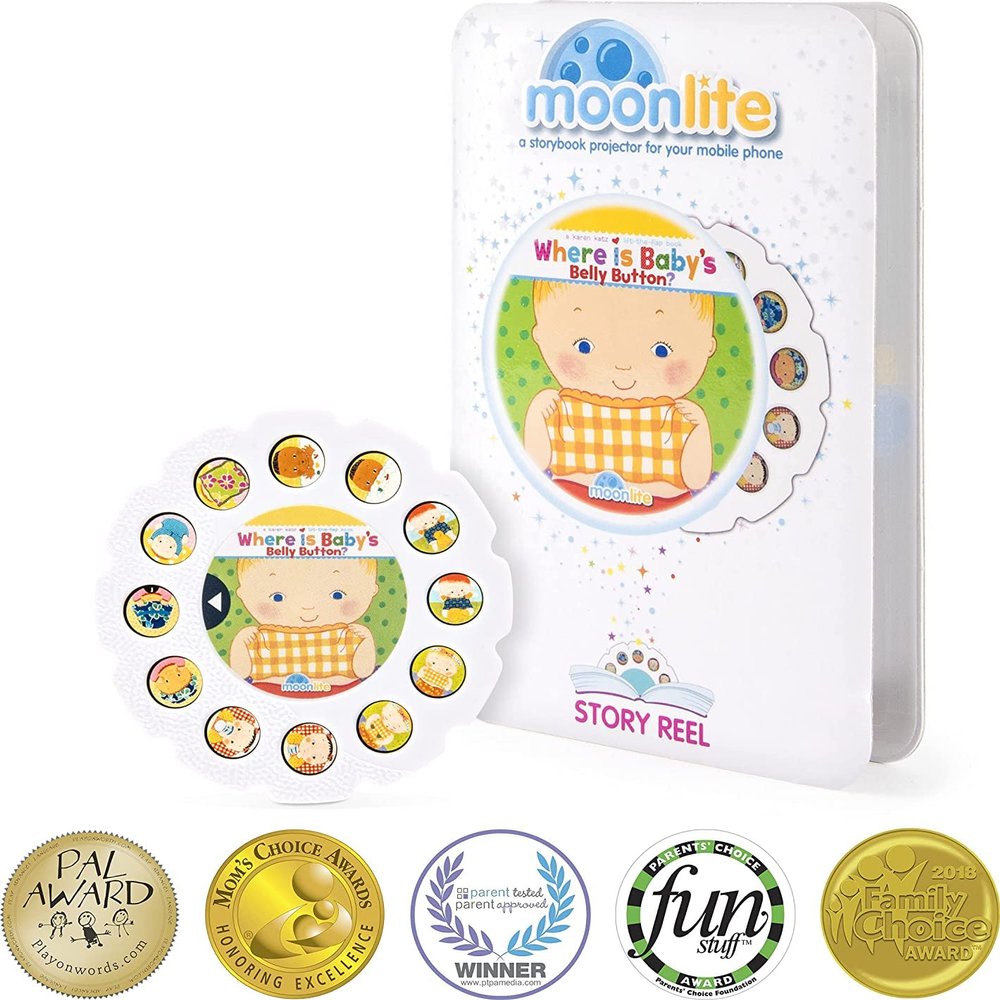 Moonlite Storybook Reels for Flashlight Projector, Kids Toddler | Where is Babys Belly Button | Single Reel Pack Story for 12 Months and Up