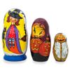 BestPysanky Set of 3 Halloween Witch and Pumpkins Wooden Nesting Dolls 4.25 Inches view 1