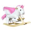 Qaba Unicorn Baby Rocking Horse Toy for Kids with Lullaby Song, Plush Ride on Horse with Heavy-Duty Support System, Interactive Toy Pretend Play Toy for Toddlers 18-36 Months view 1
