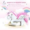 Qaba Unicorn Baby Rocking Horse Toy for Kids with Lullaby Song, Plush Ride on Horse with Heavy-Duty Support System, Interactive Toy Pretend Play Toy for Toddlers 18-36 Months view 3