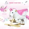 Qaba Unicorn Baby Rocking Horse Toy for Kids with Lullaby Song, Plush Ride on Horse with Heavy-Duty Support System, Interactive Toy Pretend Play Toy for Toddlers 18-36 Months view 4