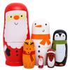 Debbieicy 6Pcs Beautiful Handmade Wooden Russian Nesting Dolls Santa Claus Matryoshka Dolls Gift for Christmas and Birthday - Stacking Doll Set of 6 from 6" Tall (Santa 6) view 1