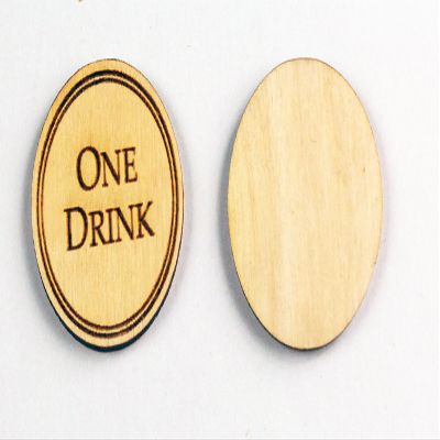 250 Wooden Drink Tokens - Laser Engraved