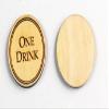 250 Wooden Drink Tokens - Laser Engraved view 1