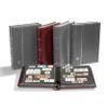LIGHTHOUSE PREMIUM Bonded Leather Cover Stockbook for Stamps - 64 Black Cardstock A4 Pages with Clear Strips and Double Linen Hinges - Red view 1