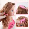 Makeup and Hair Styling Doll Head Toy Kit - Kids Pretend Play Set with Real Washable Cosmetics and Style Accessories for Little Girls view 3