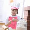 Acekid Chef Set for Kids,11pcs Kitchen Costume Role Play Kits, Girls Apron with Chef Hat,Cooking Mitt and Cookie Cutters (Rose red) view 4