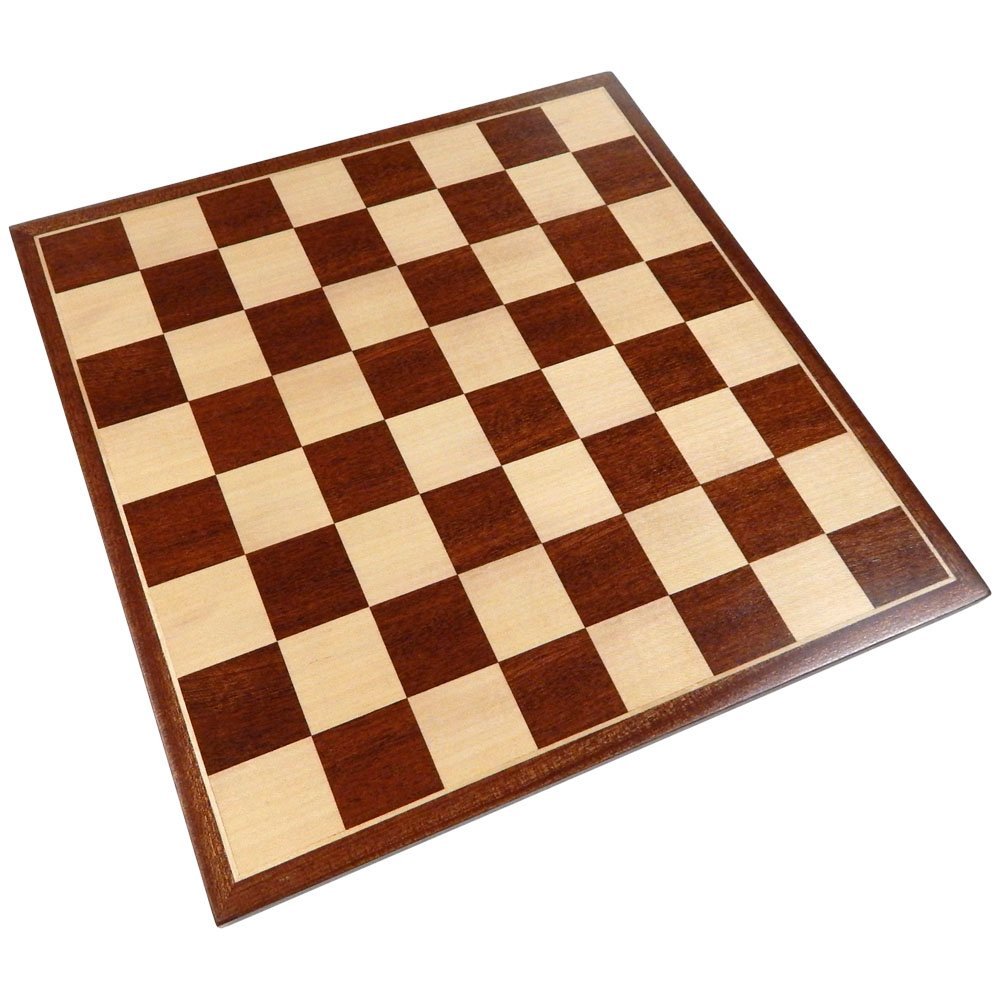 Erebus Chess Board with Inlaid Mahogany Wood, Medium 13 x 13 Inch, Board Only