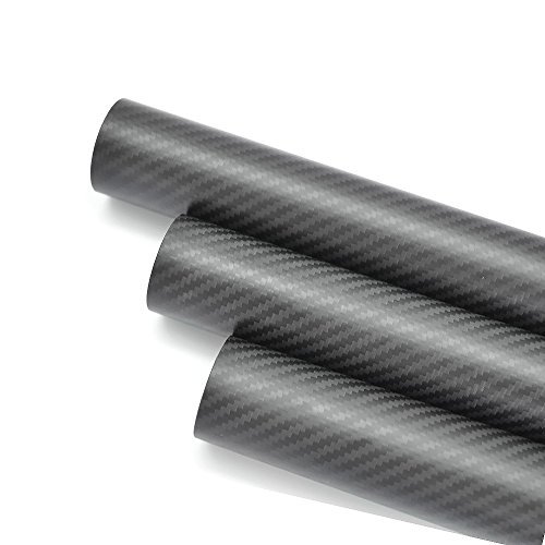 2pcs 50mm OD x 47mm ID Carbon Fiber Tube 3k 500MM Long (Roll Wrapped) Carbon Pipe