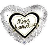 18'' Anniversary Silver Swirls