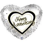 18'' Anniversary Silver Swirls