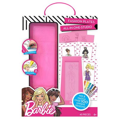 Barbie Fashion Plates All in One Studio Sketch Design Activity Set  Fashion Design Kit for Kids Ages 6 and Up