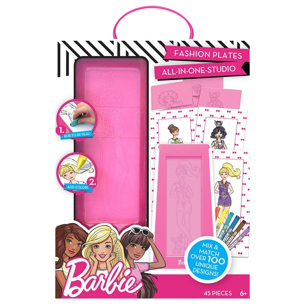 Barbie Fashion Plates All in One Studio Sketch Design Activity Set Fashion Design Kit for Kids Ages 6 and Up
