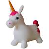 AppleRound Unicorn Bouncer with Hand Pump, Inflatable Space Hopper, Ride-on Bouncy Animal for Children (White) view 4