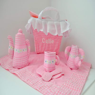 Personalized Tea Party Toy Set by Pockets of Learning | Enchanted Tea Party Adventure Soft Play Set for Toddlers and Children | Interactive Fabric Activity Gift | Cloth Pretend Play Toy