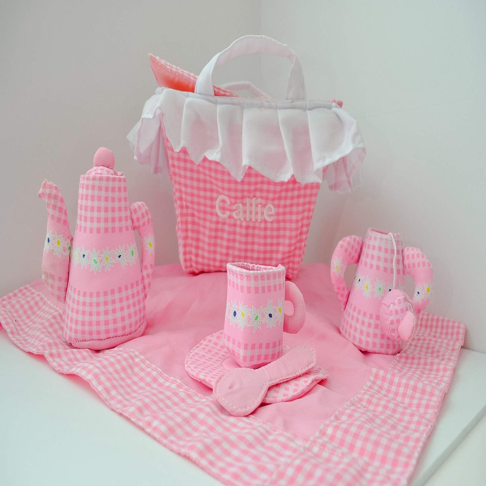 Personalized Tea Party Toy Set by Pockets of Learning | Enchanted Tea Party Adventure Soft Play Set for Toddlers and Children | Interactive Fabric Activity Gift | Cloth Pretend Play Toy