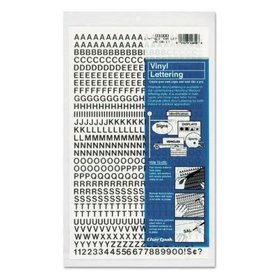 Chartpak Vinyl Letters and Numbers - 20 Numbers, 569 Capital Letter - 0.25amp;quot; - Black
