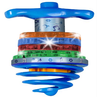 Bouncing Musical Chanukah Dreidel - Sings "Draidel" as it Bounces and Spins - Hanukah Toys, Games - Assorted Colors - by Izzy n Dizzy
