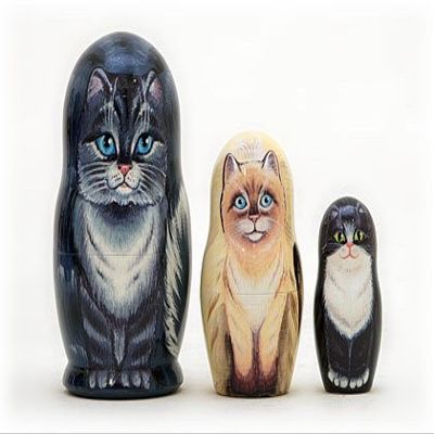Golden Cockerel House Cats Doll 3pc. /3. 5"