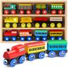 Wooden Train Set 12 PCS - Train Toys Magnetic Set Includes 3 Engines - Toy Train Sets For Kids Toddler Boys And Girls - Compatible With All Major Brands - Original - By Play22 view 1