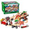 BRIO World Deluxe Railway Set - 87-Piece Wooden Train Set - Includes Passenger & Freight Trains, Stations, Accessories - Safe & Sustainable - MESH Accredited Fun Play for Kids Ages 3 & Up view 1