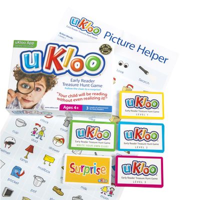 uKloo Early Reader Treasure Hunt Game  Award Winning Educational Scavenger Hunt Activity for New Readers - Picture Dictionary, Clue/Flash cards - All Abilities  Gifted & ADHD, Homework/Homeschool