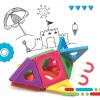 Discovery Kids 24 pcs 3D Magnetic Tile Building Blocks Construction Set in 6 Colors for Ages 4+ view 4