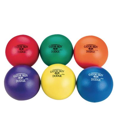 S&S Worldwide Gator Skin Middle School Dodgeballs, Assorted Color 6.5" PU Coated Foam Balls, Soft No-Sting Balls for PE Games, After School Programs, and Backyard, Ideal for Ages 10-14, Set of 6
