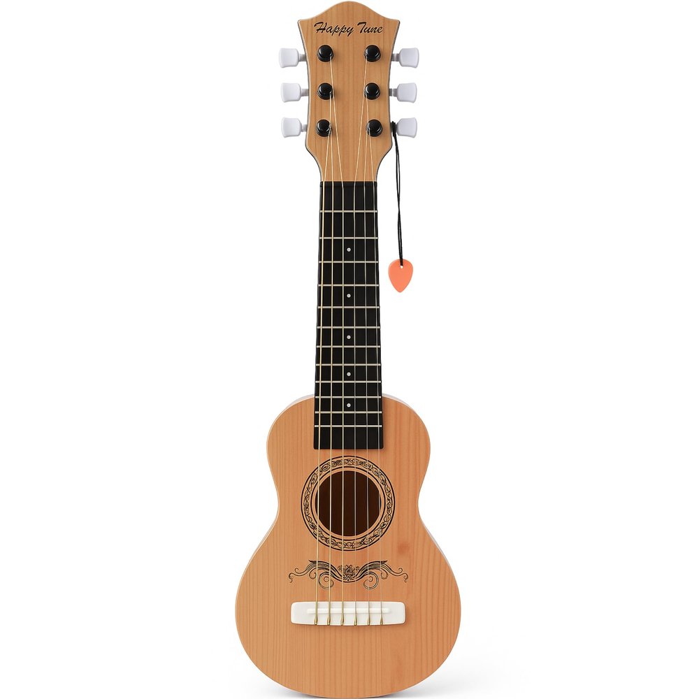 23" Acoustic Guitar, Kids 6 String Toy Guitar - Realistic Steel Strings - Beginner Practice First Musical Instrument for Children, Toddlers (Natural)