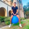 AppleRound Hippity Hoppity Hopball with Pump Bouncy Exercise Ball with Handle for Teens & Adults, 28 Inch / 70 cm for Ages 13+, Cloud Colors (Blue) view 4
