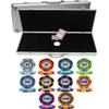 Brybelly Monte Carlo Home Style 14gm 500 Chip Clay Poker Set with Aluminum Case - Comes with 3 Bonus Dealer Button Set! view 1