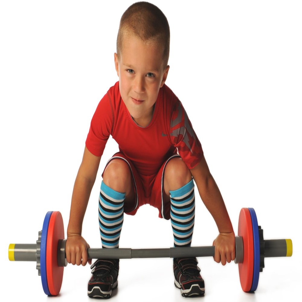 WOD Toys Barbell Mini - Adjustable Kids Barbell Toy Weight Set for Kid Fitness, Weightlifting and Power lifting - Safe, Durable Kid's Gym Workout and Exercise Equipment for Toddlers and Children