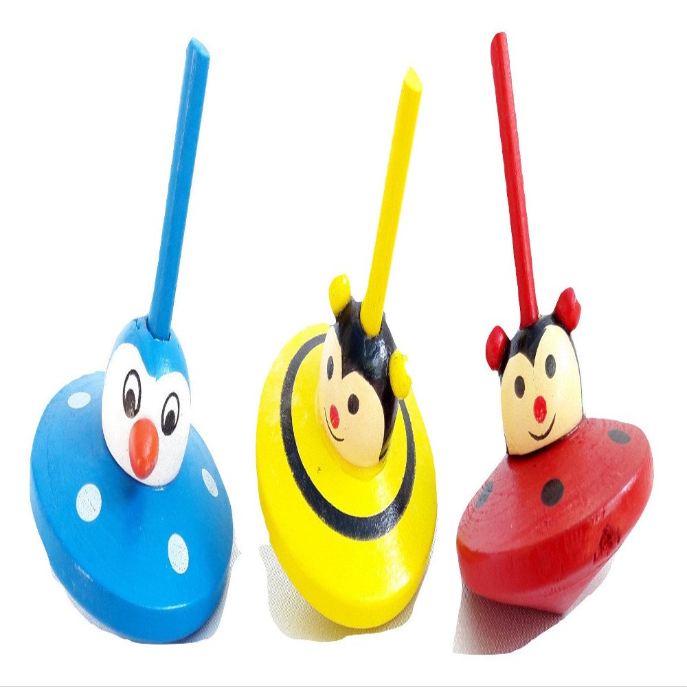3 pc Festival Colorful Jewish Wood Spinning top Dreidel Hanukkah Sevivon Israel