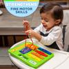 Buckle Toys Busy Board - Montessori Learning Toy for Toddlers Road Trip Essentials - Foam Sensory Board - Develop Fine Motor Skills - Green view 2