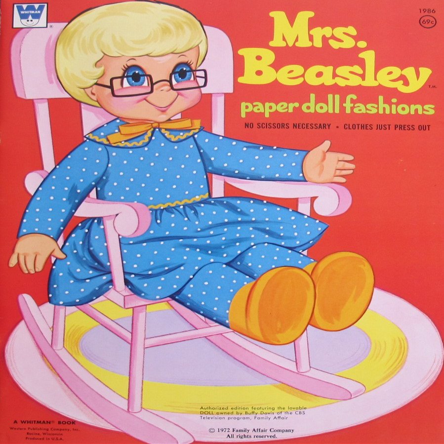 Whitman MRS. BEASLEY PAPER DOLL FASHIONS Book UNCUT (1972 FAMILY AFFAIR Co)