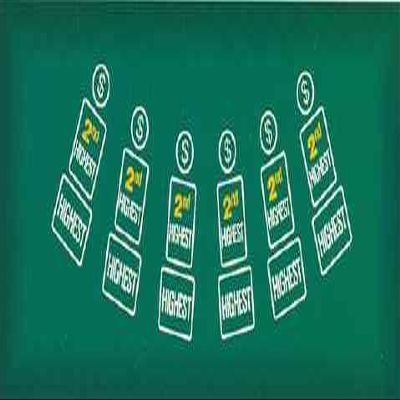 NEW CASINO PAI GOW POKER LAYOUT GREEN FELT 36" X 72"
