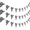 10 Meters Checkered Pennant Banner Racing Flag Party Flag Banner Accessory for Race Theme Birthday Party Decoration view 1