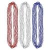 Amscan Metallic Bead Necklaces Party Favors, 30", Red, Blue & Silver view 2